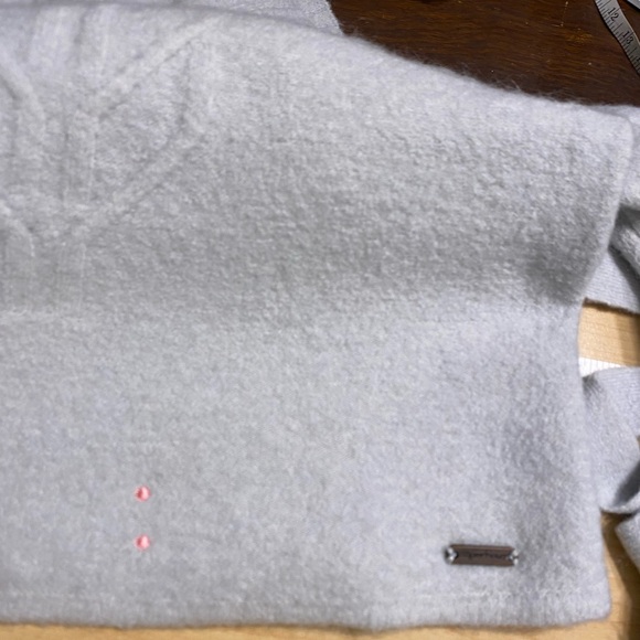 90s Koperhaus Mohair Wool Blend Belted Sweater HONG KONG MADE Vintage Blue L - Picture 6 of 11